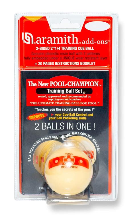 Aramith Champion 2 1/4" Training Pool Cue Ball 2-Sided in a Blister ...