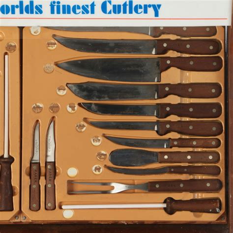 Case Kitchen Knife Set with Sharpening Steel and Whetstones in Display ...