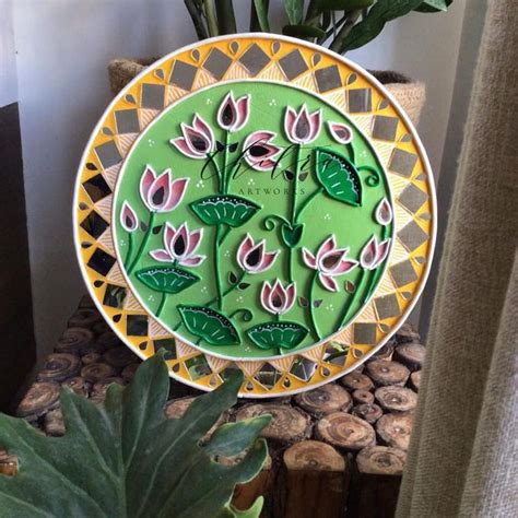 Buy Unique Wants Lippan Art Wall Hanging With Mirror Work, Green ...