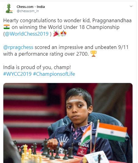 14-year-old R Praggnanandhaa crowned under-18 chess champion