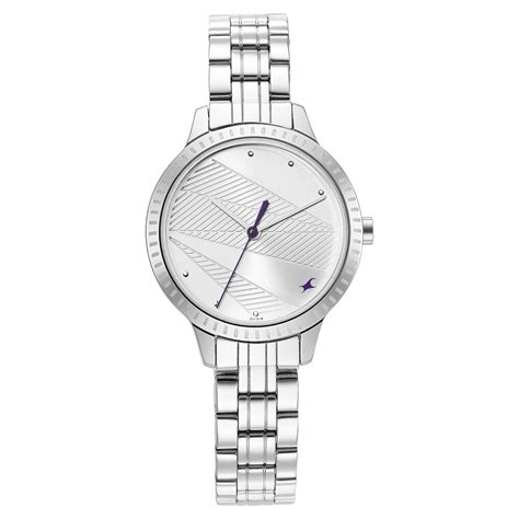Buy Online Fastrack Stunners Quartz Analog Silver Dial Metal Strap ...