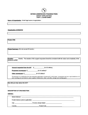 PART 1: COVER SHEET Doc Template | pdfFiller