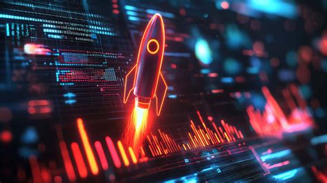 Download A Sleek Rocket Glowing In A Futuristic Cyber Data World ...