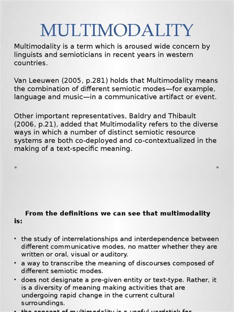 Image result for Multimodality Examples