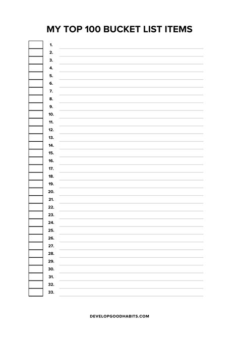 15 Bucket List Templates and Worksheets for 2024 - Happier Human