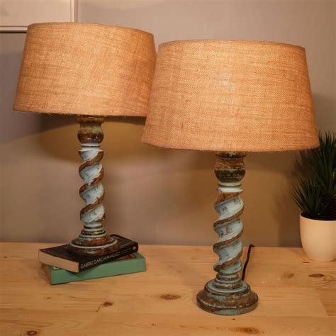Buy HOMESAKE Wooden Set of 2 Table Lamps from Homesake at just INR 8000.0