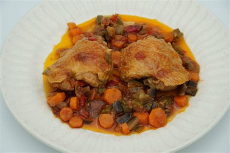Receta de Pollo guisado con verduras