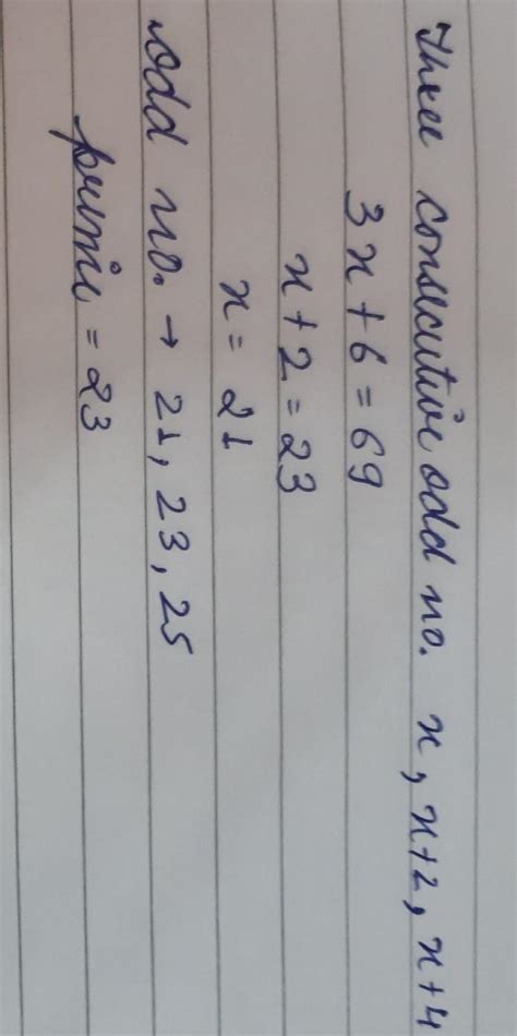 the sum of three consecutive odd natural number is 69 find the prime of ...