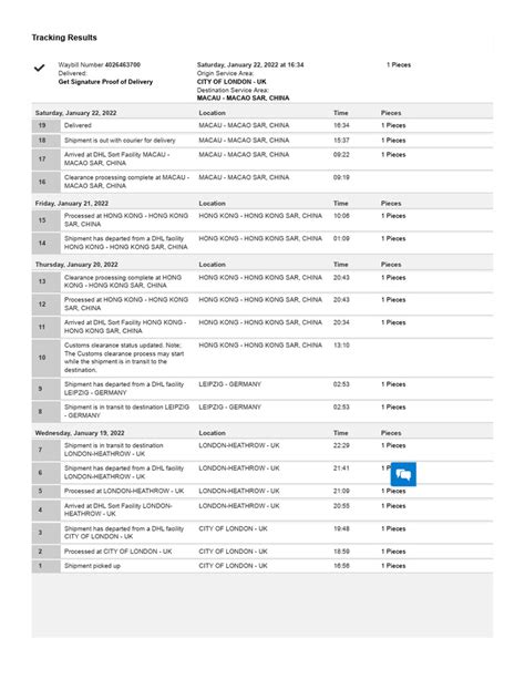 DHL Express Tracking Number 的图像结果