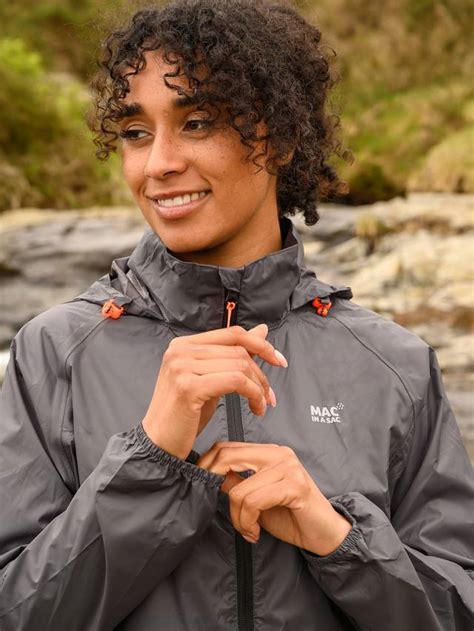 Mac In A Sac Origin II Unisex Packable Waterproof Jacket, Charcoal