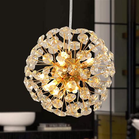 Home › 250 MM Gold Crystal Ball Pendant Chandelier Ceiling Lights ...