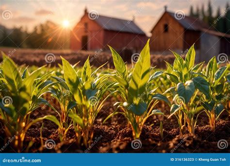 Modern Industrialized Agriculture Using Technology, Agritech Farming of Crops Stock Illustration ...