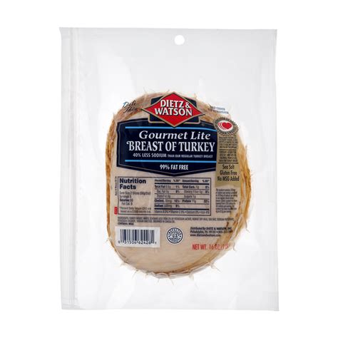 Dietz & Watson Gourmet Lite Turkey Breast, Pre-Sliced (16 oz) Delivery ...