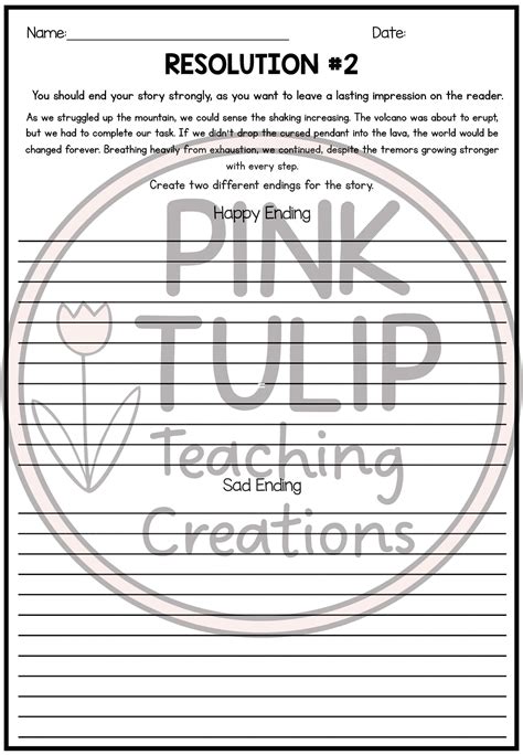 Resolution - Narrative Writing Worksheets - Etsy