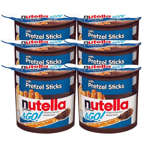 Nutella Hazelnut Spread & Pretzels Sticks &Go! - Pack of 6 Pouch, 6 x ...