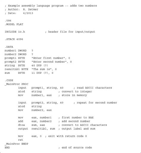 Image result for Example of Assembly Program