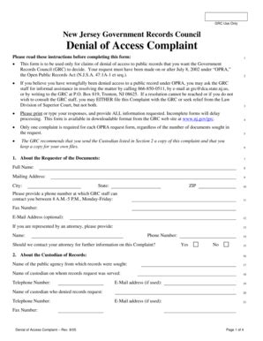 Fillable Online unioncountywatchdog GRC Complaint Form - The Union ...