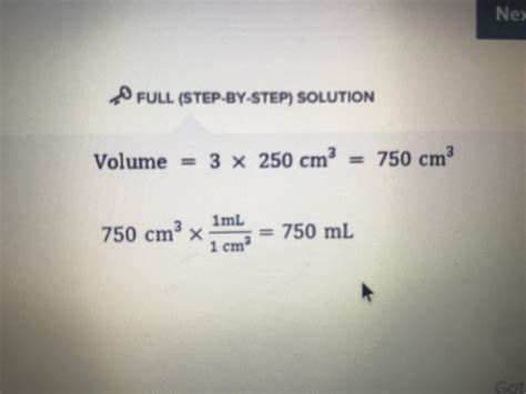 The volume of a beaker is 250 cm Three beakers can hold mL water. Help ...