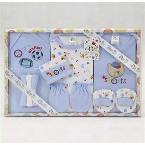 Newborn Baby Gift Set Box 10pcs / Baby Clothes Set - Blue | Daraz.pk