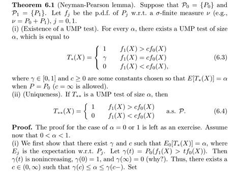 probability theory - Understanding Shao’s proof of Neyman-Pearson lemma ...
