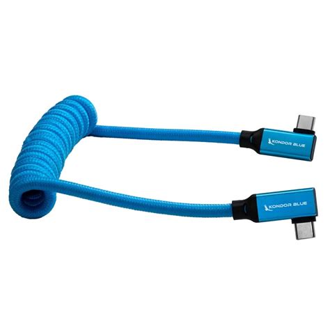 KB_USBC_CRA Kondor Blue USB C 3.1 Right Angle Braided Cable for 8K Da