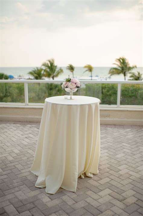 Cocktail High Top Table with Ivory Linen Floral arrangements & design ...