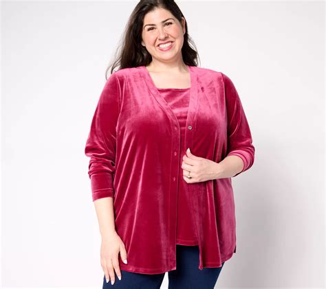 Denim & Co. Archives Velvet Cardigan & Tank Set - QVC.com