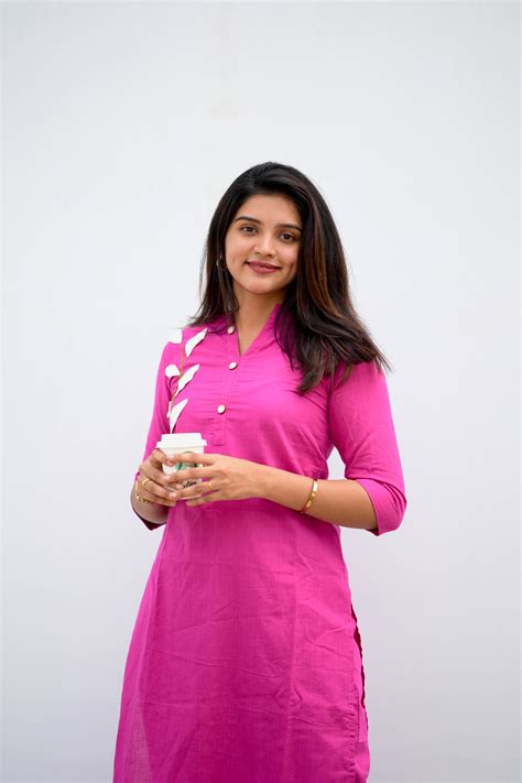 Savanna (hot pink)- Cotton flex co-ord set with appliqué work in hot p ...