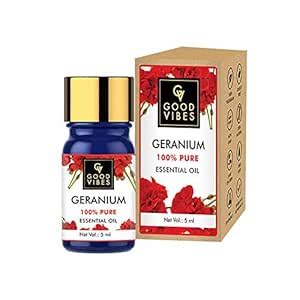 Buy Good Vibes 100% Pure Geranium Essential Oil - 5 ml - Promotes Hair ...