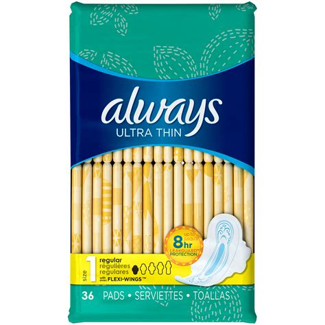 Always Pads, Ultra Thin, Flexi Wings, Regular, 36 pads - Health ...