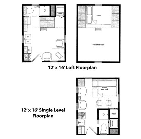 Finished Right Contracting 12' x 16' Cabin floorplan | Tiny house floor ...