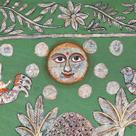 Hand-Painted Lord Krishna Pichwai Golconda Artwork on Cloth for Decor