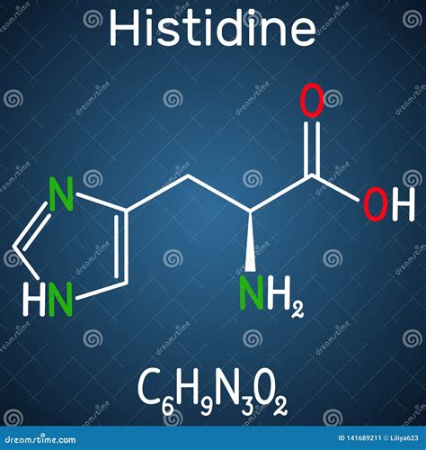 Histidine Chemical Structure. Vector Illustration Hand Drawn | CartoonDealer.com #232834120