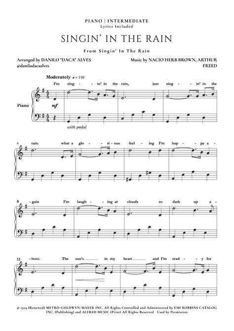 Singin' In The Rain (arr. Danilo "Daca" Alves) by Nacio Herb Brown ...