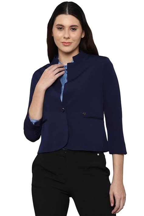 Buy Allen Solly Women's Regular Blazer (AHBZWRGFA28675_Navy_S) at Amazon.in