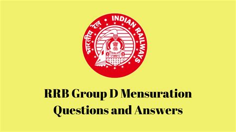 RRB Group D Mensuration Questions 2025 and Answers