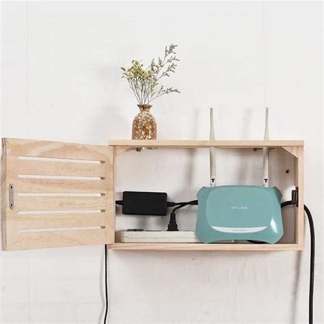 Jual Rak Wifi Tempel Dinding Kotak Kayu Vintage Box Penyimpan Router Tv ...