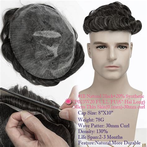 Buy Men's Hairpiece Toupee Hair Replacement System Wig Fine Mono with ...