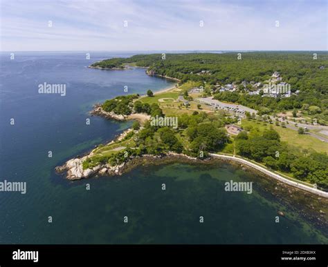 Stage Fort Park aerial view at Stage Head at Gloucester Harbor in ...