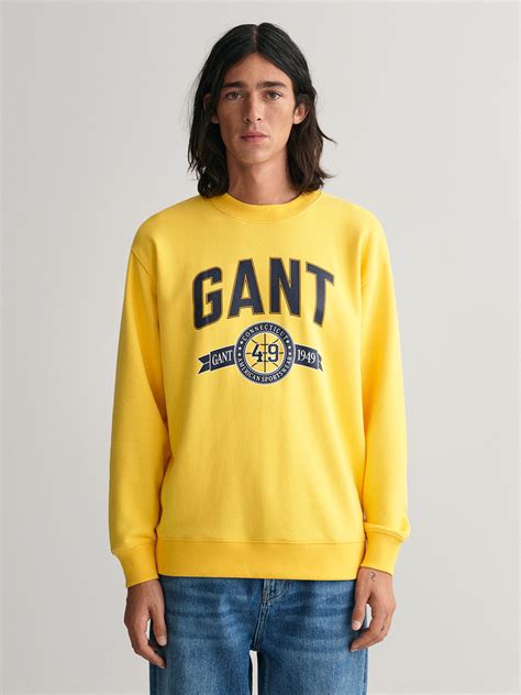 Shop Gant Men Yellow Printed Sweatshirt Online – Iconic India