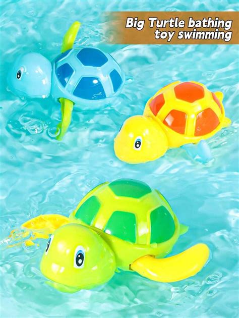 1pc Turtle Bath Toy Wind-Up Swimming Floating Water Toy Cute Little ...