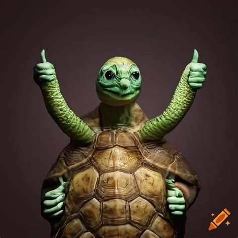 Funny turtle giving a thumbs up on Craiyon