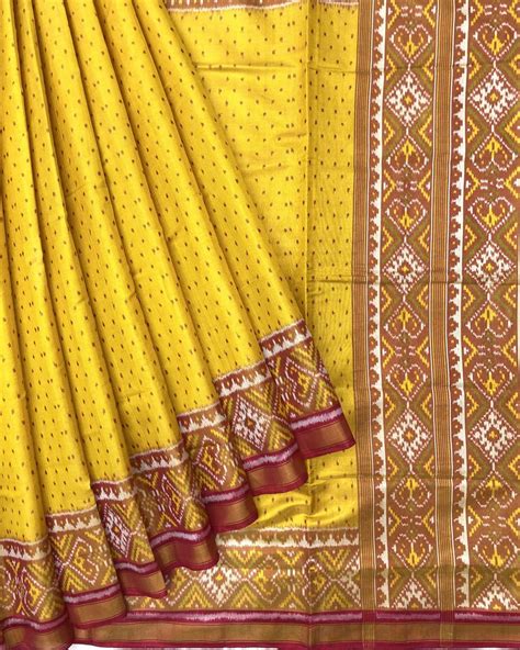 Red & Yellow Doted Tissue Patola Saree – SindhoiPatolaArt