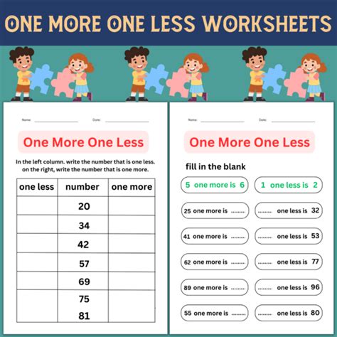 Image result for One More One Less Worksheets