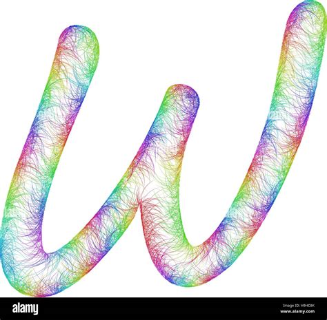 Rainbow sketch font design - letter W Stock Vector Image & Art - Alamy