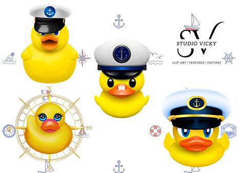 Cruising Rubber Ducks Clipart Bundle Graphic by Victoria Gates ...