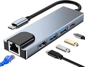 HERO DIGITAL Type C to Multiport 5 in 1 C (PD), HDMI,USB 3.0 X 2, LAN ...
