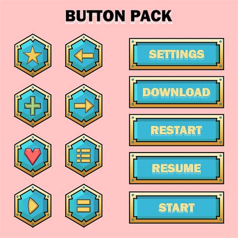 8 bit game button Vectors - Download Free High-Quality Vectors from ...