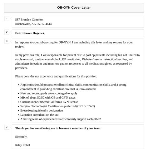 OB-GYN Cover Letter | Velvet Jobs