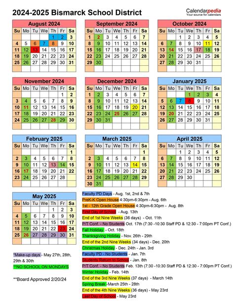 2024-2025 School Calendar for... - Bismarck School District | Facebook